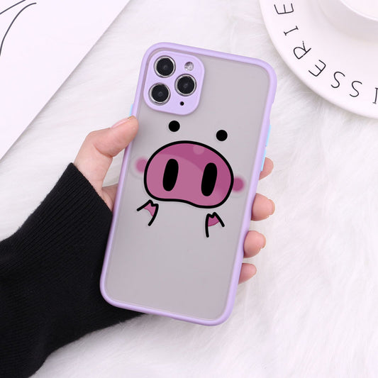 Compatible with Apple , Cartoon Transparent Phone Case Matte Shockproof Back Cover - kmtell.com