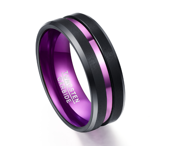 Purple party ring Groove ring - kmtell.com
