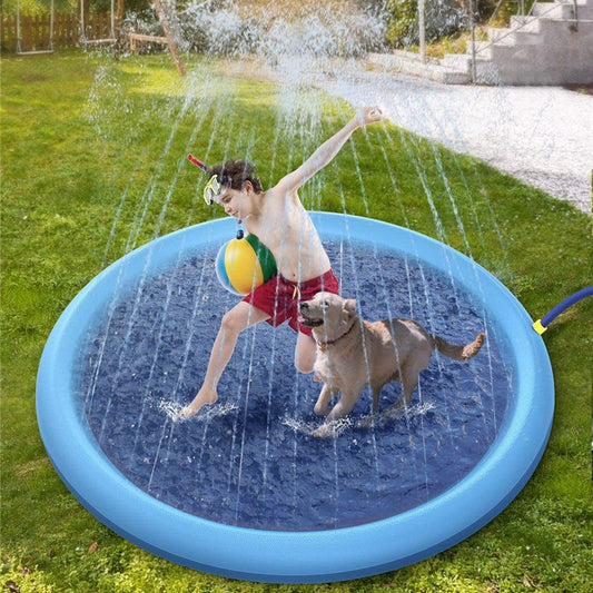 Non-Slip Splash Pad For Kids And Pet Dog Pool Summer Outdoor Water Toys Fun Backyard Fountain Play Mat - kmtell.com