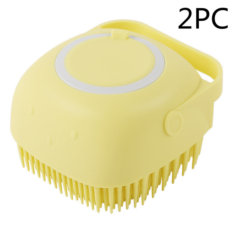 Silicone Dog Bath Massage Gloves Brush Pet Cat Bathroom Cleaning Tool Comb Brush For Dog Can Pour Shampoo Dog Grooming Supplies - kmtell.com