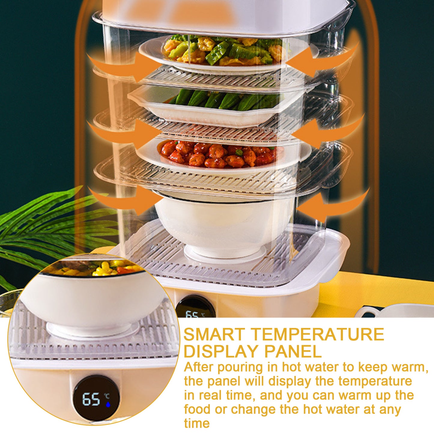 Multi-layer Dish Cover Heat Preservation Kitchen Cover Dining Table Leftover Storage Box Transparent Stack Cooking Hood Steamer - kmtell.com
