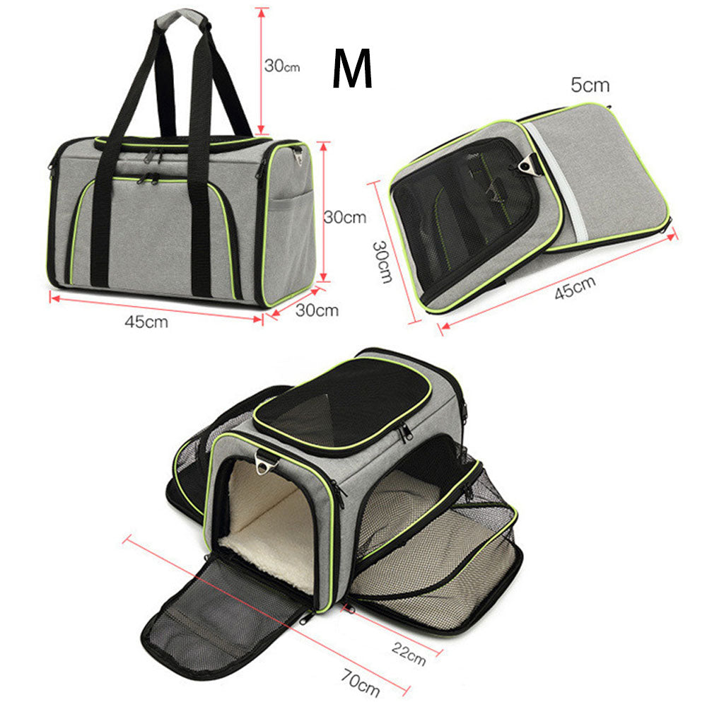 Pet Carriers Bag Portable Breathable Foldable Bag Cat Dog Carrier Bags Outgoing Outdoor Travel Pets Cats Handbag Safety Zippers