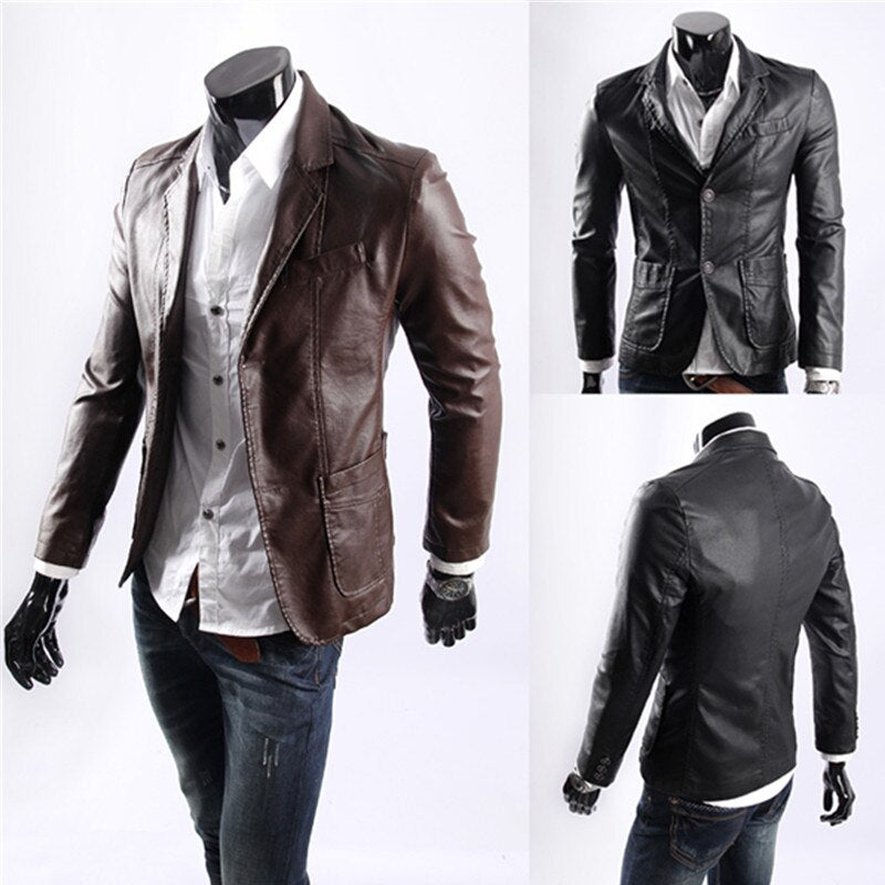 Big Size 2021 New Style  men&#39;s leather jackets slim men&#39;s male outerwear leather clothing Coat Size  M-7XL