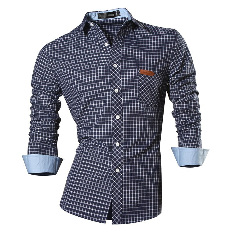 jeansian Spring Autumn Features Shirts Men Casual Jeans Shirt New Arrival Long Sleeve Casual Male Shirts 8615