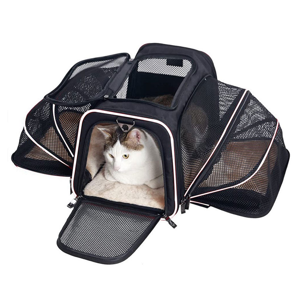Pet Carriers Bag Portable Breathable Foldable Bag Cat Dog Carrier Bags Outgoing Outdoor Travel Pets Cats Handbag Safety Zippers