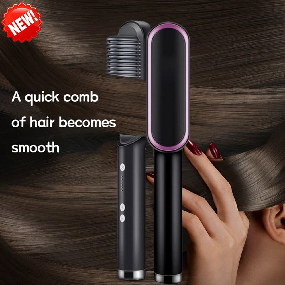 Hair Comb Brush Beard Straightener Anti-Scald Hair Straightening Comb Curling Iron Quick Beard Hair Styler For Men