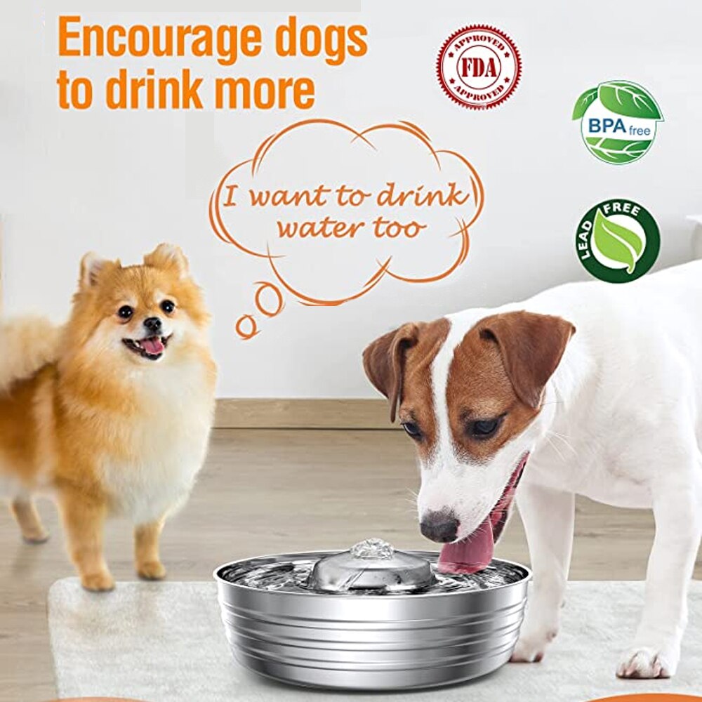Intelligent Stainless Steel Dog Water Fountain Automatic Drinker For Dogs Feeder Pet Water Dispenser Drinking Fountain For Cats