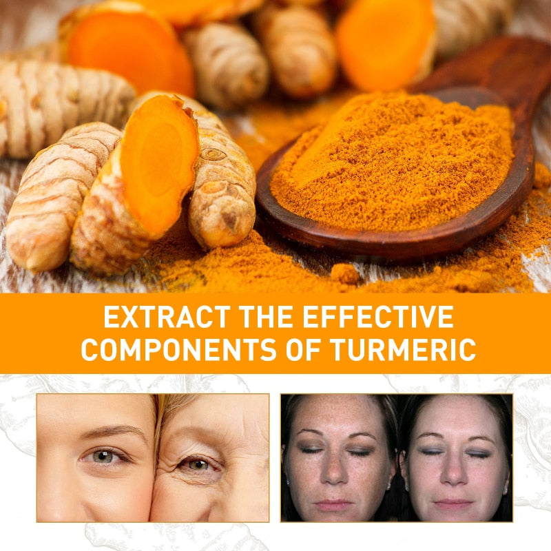 Remove Dark Spots Turmeric Essential Oil Anti Wrinkle Face Serum Therapeutic Acne Shrink Pores Whitening Moisturizing Skin Care - kmtell.com