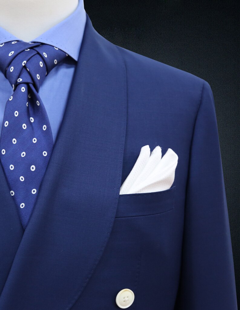 Blue Business Men Suits Custom Made  Bespoke Wedding Suits For Men Tailor Made Groom Suit 100% Wool SUPER 140s Tuxedos For Men - kmtell.com