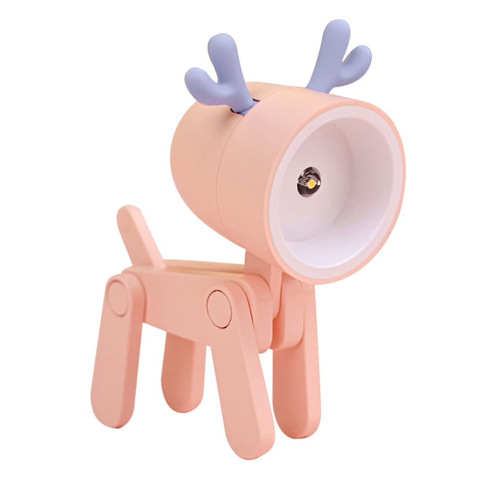 Mini Cute Pet Light Dog Lamp Creative LED Night Light Festival Gift Cartoon Pet Folding Table Lamp For Kids Room Bedside Decor