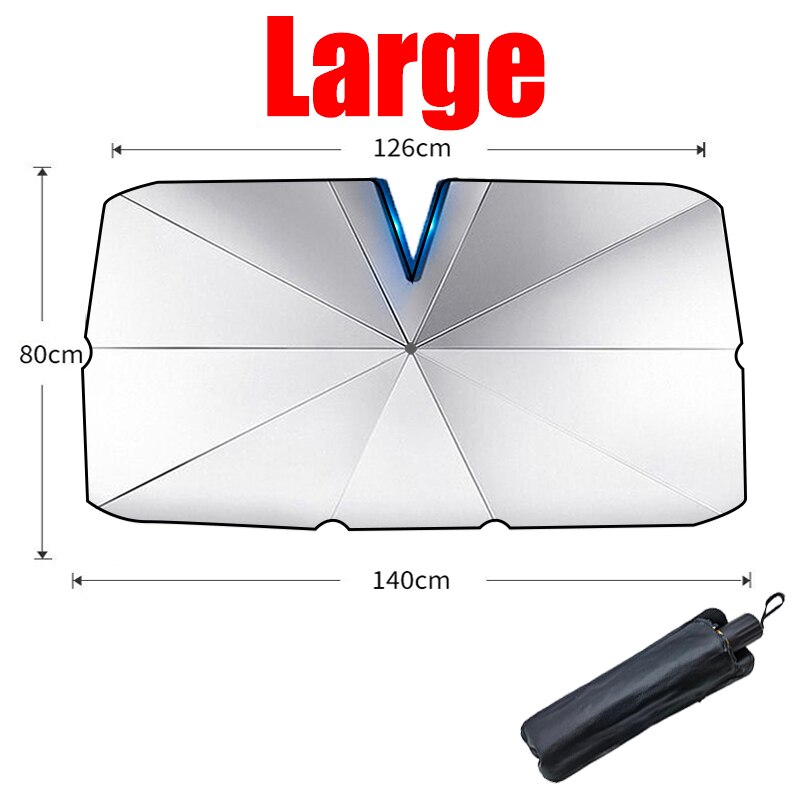 Car Sunshade Front Windshield Parasol V-shaped for EV Sun-proof and Heat-insulation Foldable Sun Shade Umbrella New Style