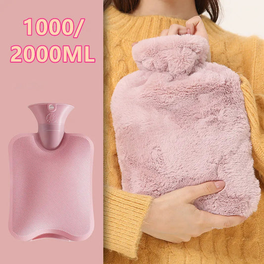 1000/2000ml Large Hot Water Bag with Cover for Grils Winter Hand Warmer Explosion-Proof Reusable Jug Bag for Hot Water