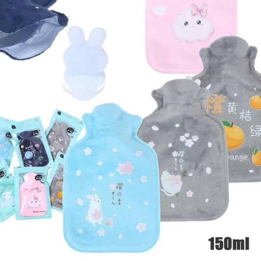 Cute Hot Water Bottle Bag For Girls Plush Shoulder Hand Warmer Heat Pack Warm Belly Instant Hot Pack Winter Water Heating Pad
