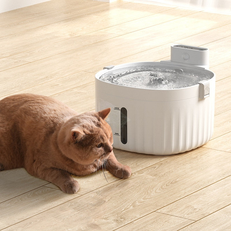 2L Battery Operated Cat Water Fountain Wireless Motion Sensor Automatic Cat Water Dispenser Filter Cat Drinker