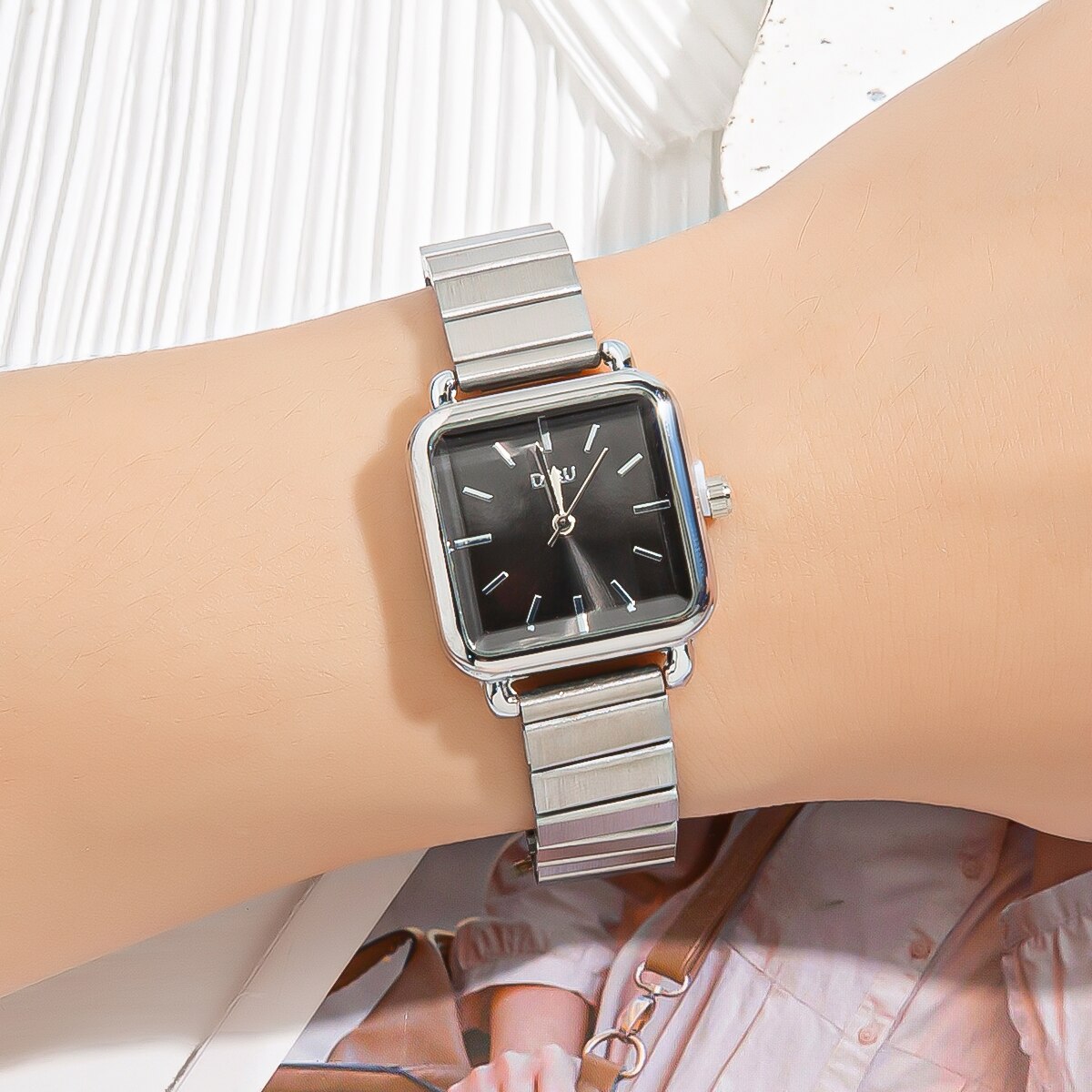 Watch For Women Watches 2022 Best Selling Products Luxury Brand Reloj Mujer New Square Silver Case Luxury Simple Quartz Ladies - kmtell.com