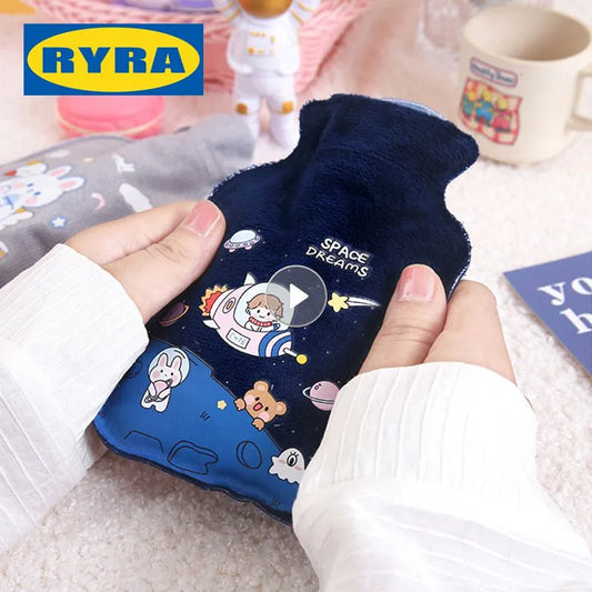150ml Reusable Winter Warm Heat Hand Warmer Plush Hot Water Bottles For Girls Stress Pain Relief Therapy Hot Water Bottle Bags