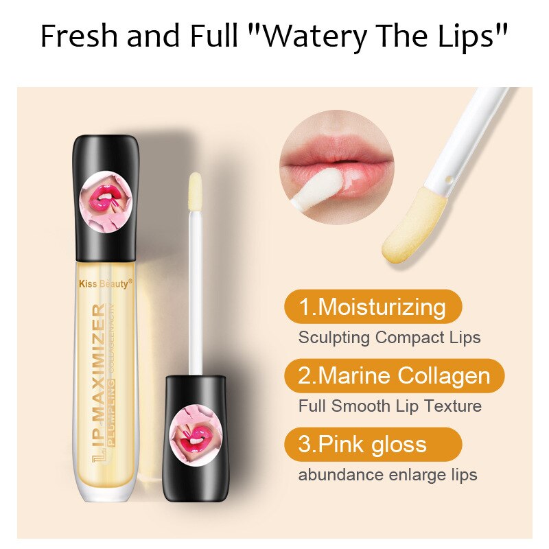 2023Instant Collagen Volumising Lip Plumper Serum Moisturizing Lip Gloss Oil Lips Repairing Reduce Lip Fine Lines Makeup Lipstck