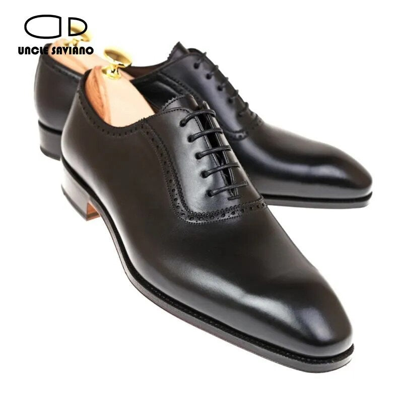 Uncle Saviano Oxford Brogue Formal Dress Man Business Shoes Best Designer Original Fashion Handmade Genuine Leather Men Shoes - kmtell.com