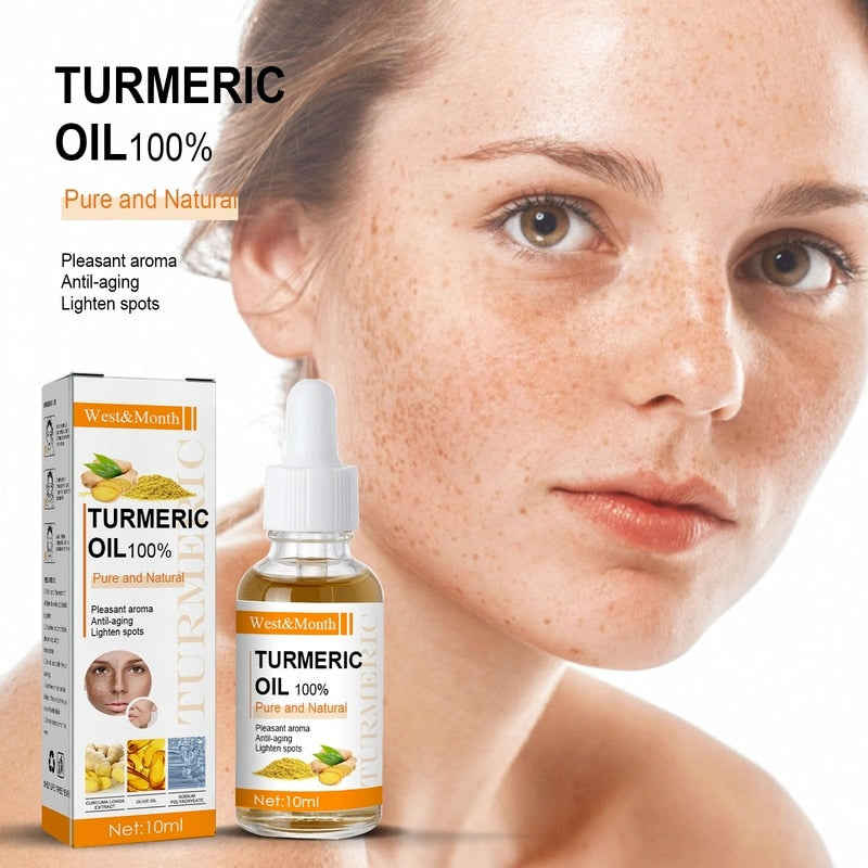 Remove Dark Spots Turmeric Essential Oil Anti Wrinkle Face Serum Therapeutic Acne Shrink Pores Whitening Moisturizing Skin Care - kmtell.com