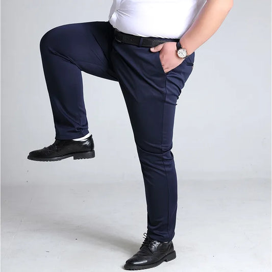 Men's Thick Big Formal Pants Plus Size Seluar Slack Lelaki Elastic Men Business Casual Long Pant Flexible Trousers