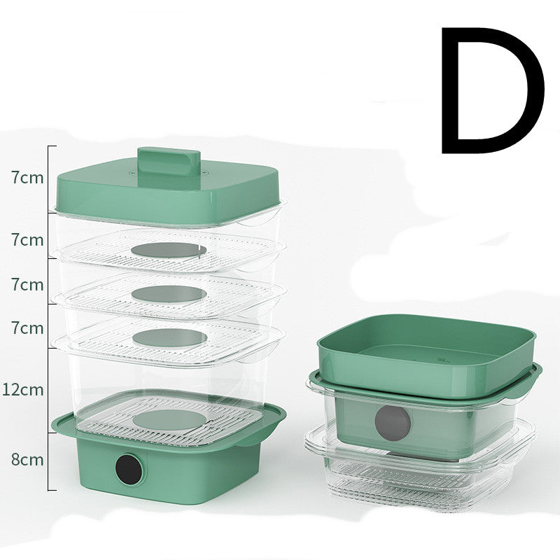 Multi-layer Dish Cover Heat Preservation Kitchen Cover Dining Table Leftover Storage Box Transparent Stack Cooking Hood Steamer - kmtell.com