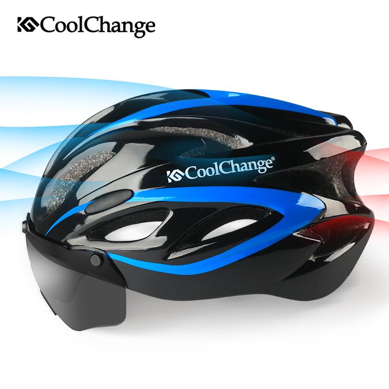 CoolChange Bicycle Helmet EPS Insect Net Road MTB Bike wind resistant
 Lenses Integrally-molded Cycling Casco Ciclismo - KMTELL