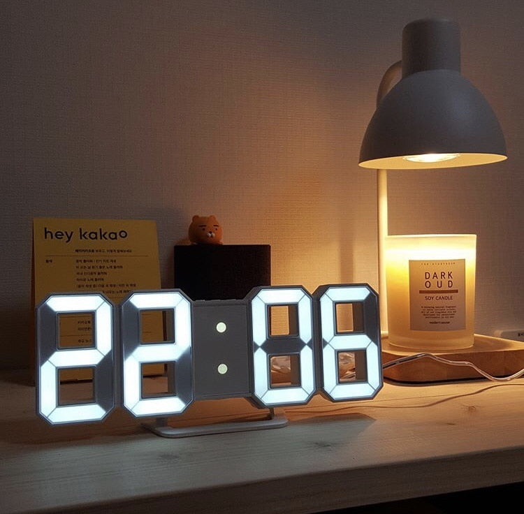 LED Digital Wall Clock Alarm Date Temperature Automatic Backlight Table Desktop Home Decoration Stand hang Clocks - kmtell.com