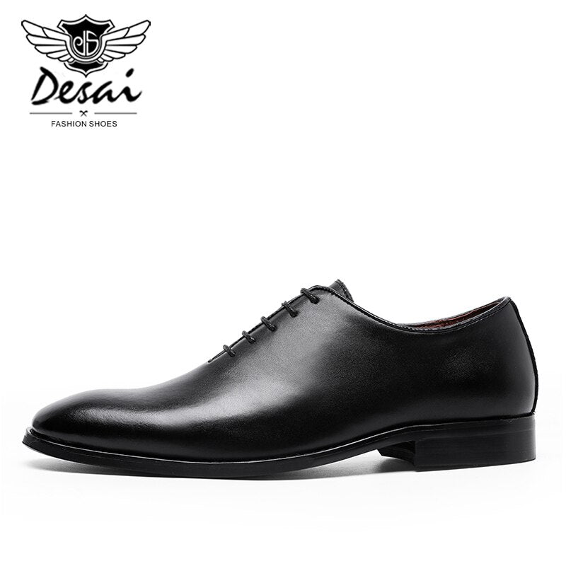 DESAI Large Size Men&#39;s Shoes New High Quality Cowhide Memory Foam Stitching Soles Business Dress Shoes Men Genuine Leather Shoes - kmtell.com