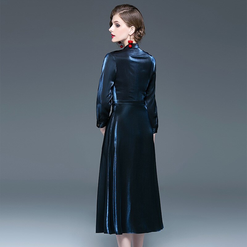 New women&#39;s dress fashion long sleeve commuter solid color slim long dresses in spring and summer 2020 - kmtell.com