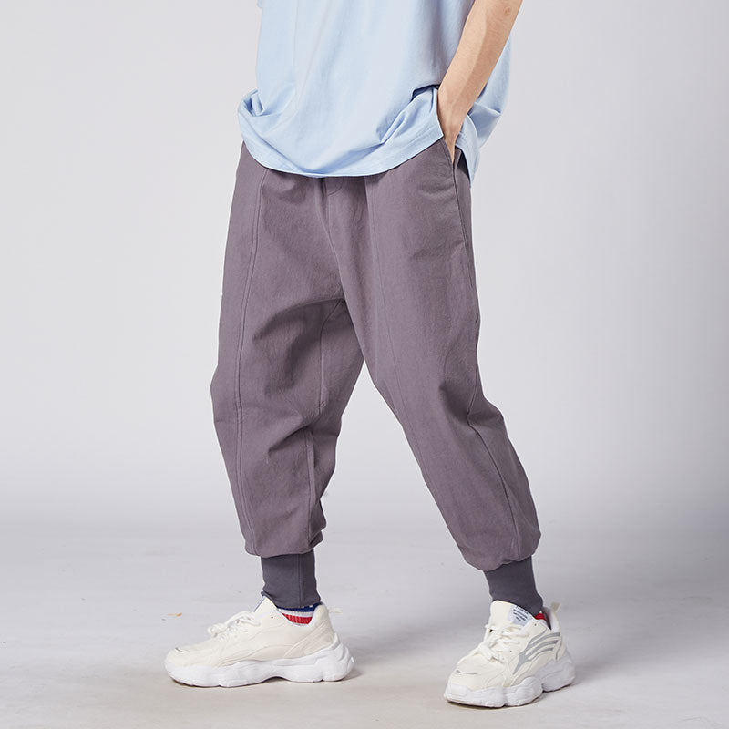 MrGB 2022 Chinese Style Men Cotton Linen Harem Pants Streetwear Man Casual Joggers Harajuku Elastic Waist Male Oversized Trouser - KMTELL