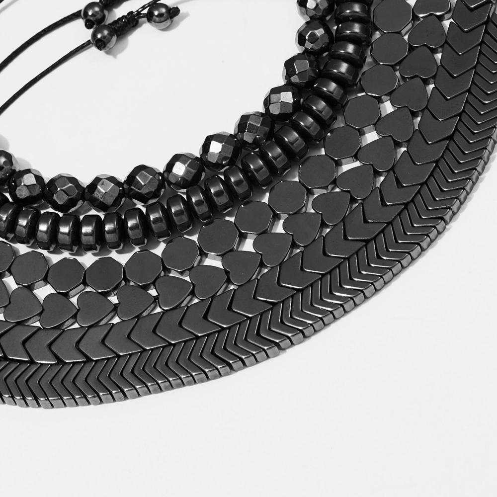 No-magnetic Black Hematite Bracelets For Women Healing Beads Loss Weight Effective Men Bracelet Therapy Arthritis Health Jewelry - kmtell.com
