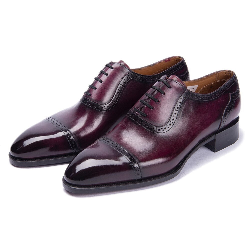 Large Size 38-48 Men&#39;s Handmade Leather Shoes Oxford Style Men&#39;s Business Formal Shoes - kmtell.com
