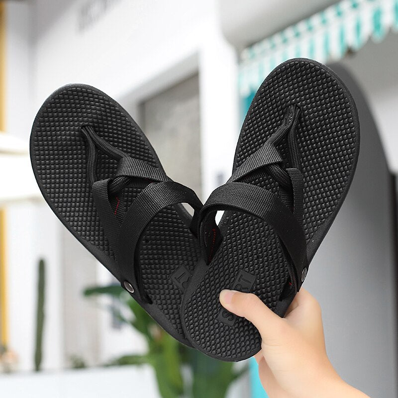 Summer Men&#39;s Slippers Slip-On Garden Shoes Breathable Footwear Man Sandals Beach Shoes Flip Flops Quick Dry Flat Shoe sandalias - kmtell.com