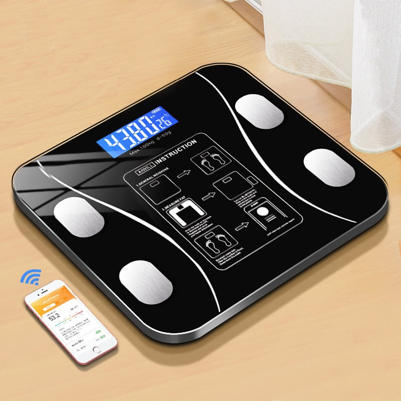 Body Fat Scale Smart Wireless Digital Bathroom Weight Scale Body Composition Analyzer With Smartphone App Bluetooth-compatible - kmtell.com