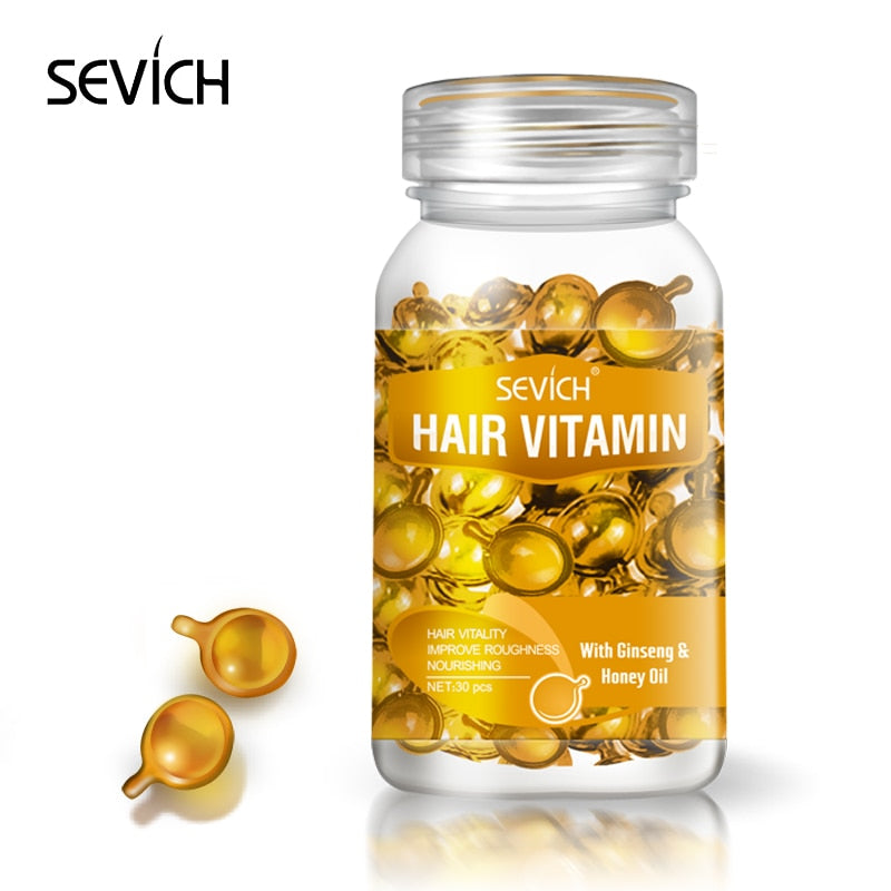 Sevich Smooth Silky Hair Vitamin Capsule Keratin Complex Oil Hair Care Repair Damaged Hair Serum Anti-Loss Moroccan Hair Oil - KMTELL