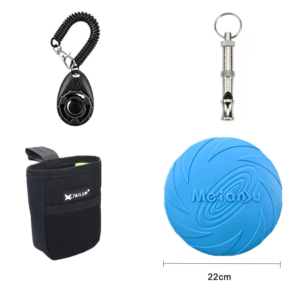 Dog Training Set Pet Whistle Clicker Bag Rope Ball Ring Puller Toys Large Dogs Interactive Trainings Equipment Accessories For - KMTELL