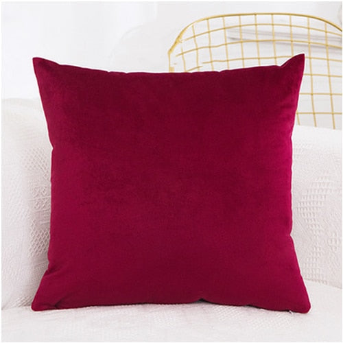 Cushion Cover Soft Velvet Cushion Covers Home Decor for Sofa Seat Chair Car Pillowcase Pink Beige Pillow Covers - kmtell.com
