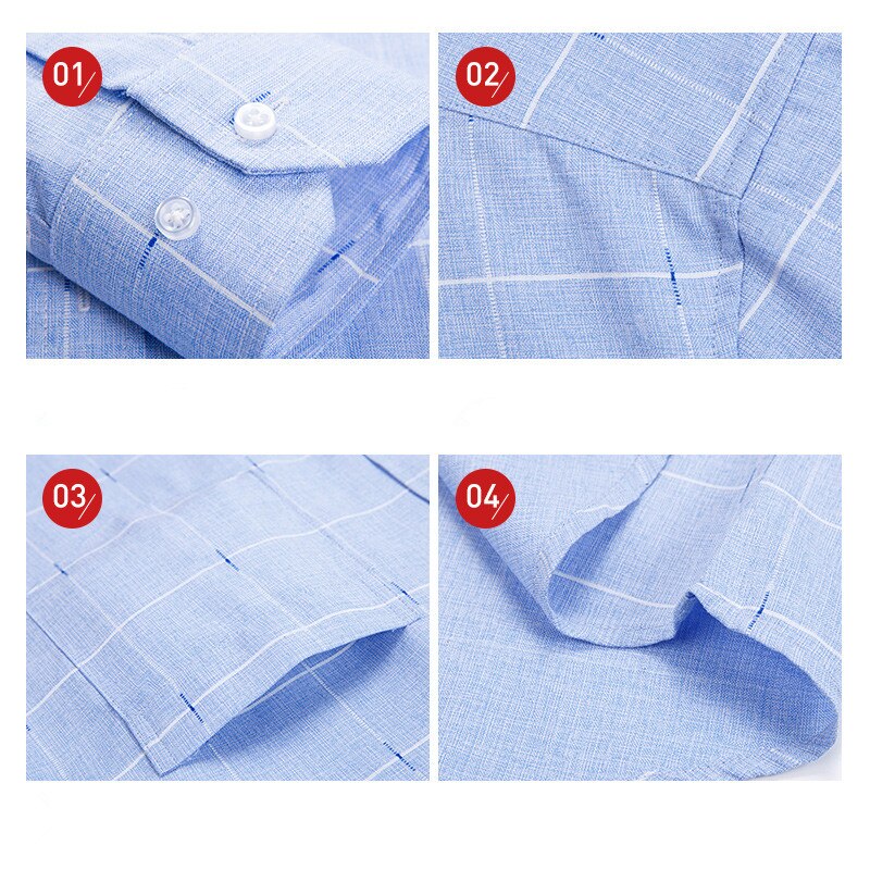 New Brand Shirts Men Long Sleeve Formal Classic Plaid Casual Soft Comfortable Single Pocket Button Down Youthful Camisa Social - KMTELL