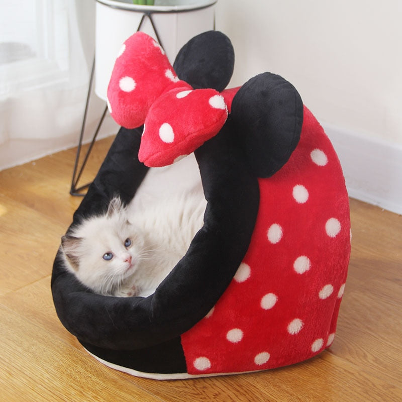 Warm Cat Bed Kitten House Pet Basket Lounger Cushion Small Dogs Pillow Mat Tent Puppy Nest Cave Sleeping Beds House for Cats - KMTELL