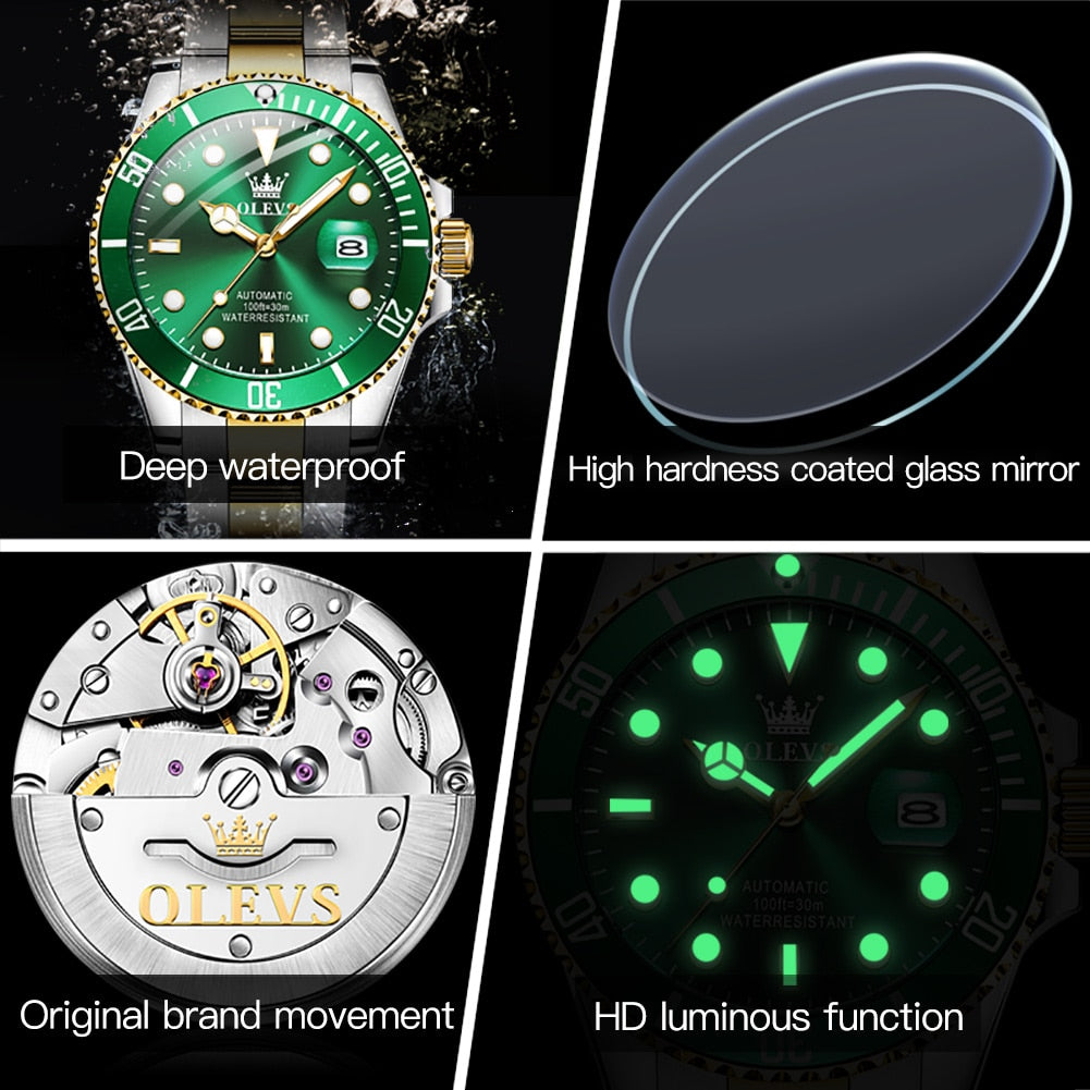 Original Luxury Automatic Watch Men Mechanical Movement Waterproof Sports Top Brand Stainless Steel Wristwatch Reloj Hombre - kmtell.com