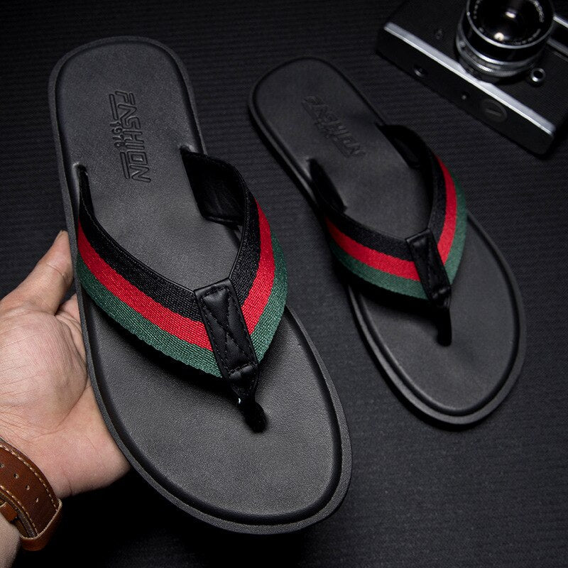 Desai Male Slippers Fashion Flip Flops Home Shoes Summer Beach Mens Slippers Indoor Or Outdoor Sports Homme Slides Shoes Men - kmtell.com