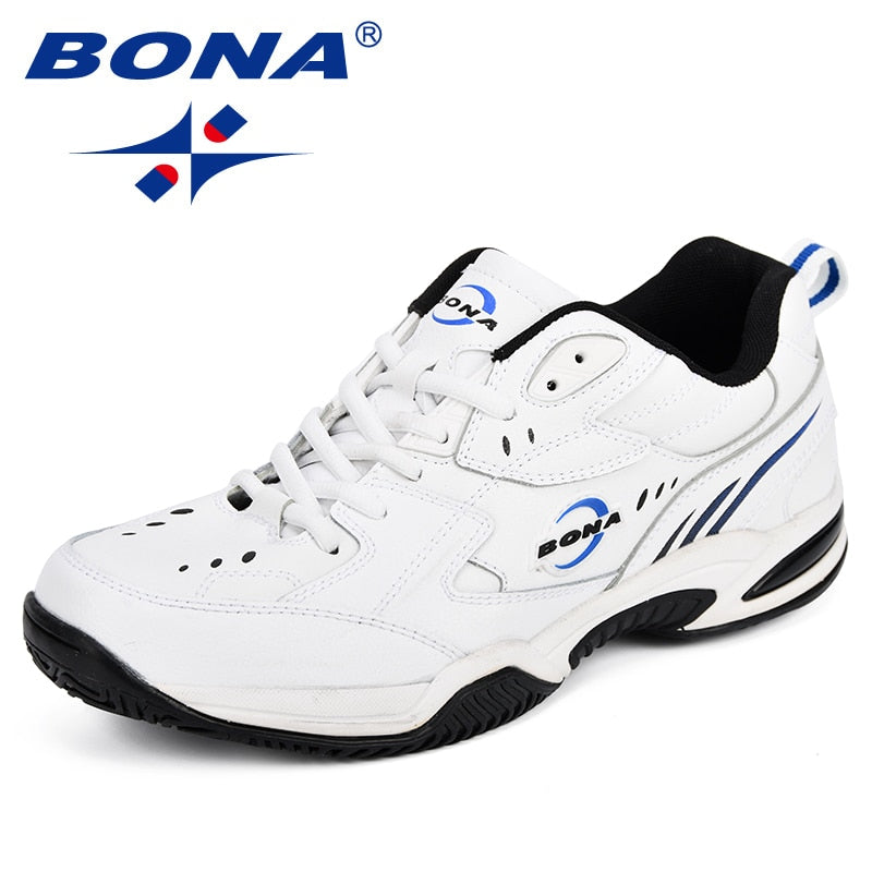 BONA New Designer Men Tennis Shoes Leather Popular Sport Shoes Man Outdoor Trainers Popular Sneakers Shoes Comfortable Footwear - KMTELL