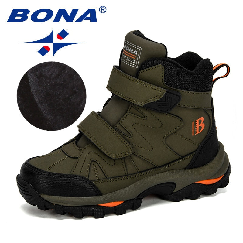 BONA New Popular Style Winter Children&#39;s Snow Boots Boys Girls Fashion Waterproof Warm Shoes Kids Thick Mid Non-Slip Boots - kmtell.com