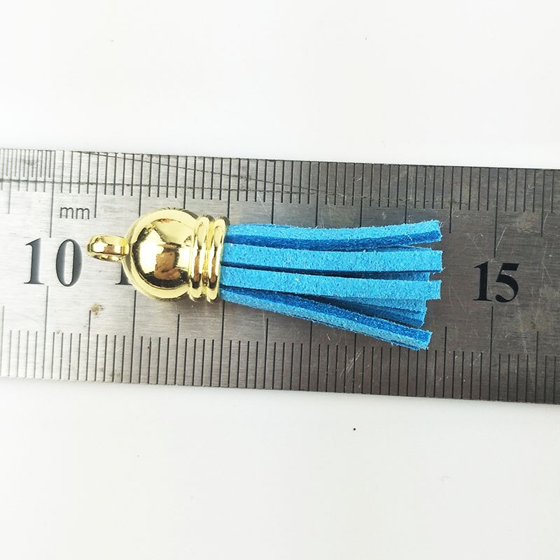 60pcs 38mm Leather Tassel For Keychain Cellphone Straps Jewelry Fiber Fringe Suede Tassel DIY Pendant Summer Jewelry Findings - kmtell.com