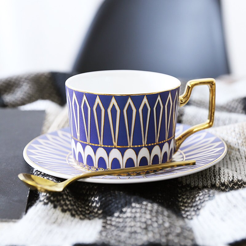 British Phnom Penh Ceramic Coffee Cup European  and Saucer Set Household Simple Afternoon Tea with Spoon - kmtell.com