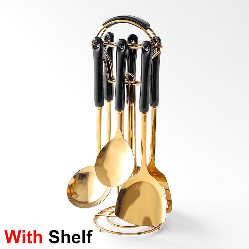 Ins Nordic Cooking Utensils Stainless Steel Cookware Set Non Stick Cooking Pot kitchenware Kitchen Tool Accessories Sets Shelf - kmtell.com