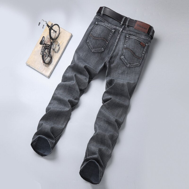 2021 Spring Autumn Men&#39;s Stretch Straight Fit Jeans Men&#39;s Denim Pants Brand New Style Trousers Mens Wear - KMTELL