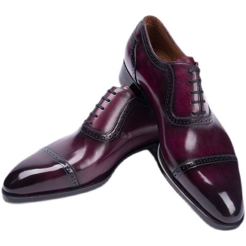 Large Size 38-48 Men&#39;s Handmade Leather Shoes Oxford Style Men&#39;s Business Formal Shoes - kmtell.com