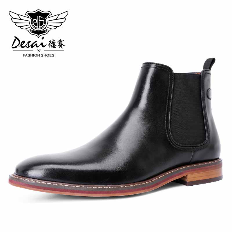 Desai Brand New Men&#39;s Chelsea Boots Genuine Calf Leather Bottom Outsole Calf Leather Upper Leather Inner Handmade Boot Shoes - kmtell.com