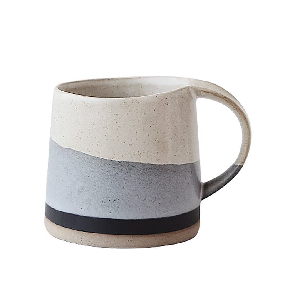 Creative Ceramic Mugs with Handle and Wood Spoon Handmade Coffee Cups Irregular Shaped Tea Milk Mug Cup Unique Gifts Home Decor - KMTELL